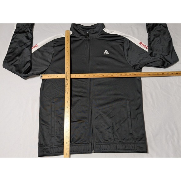 REEBOK TRAINING ESSENTIALS Men Large Black Linear Logo Track Jacket NEW READ - Picture 13 of 16